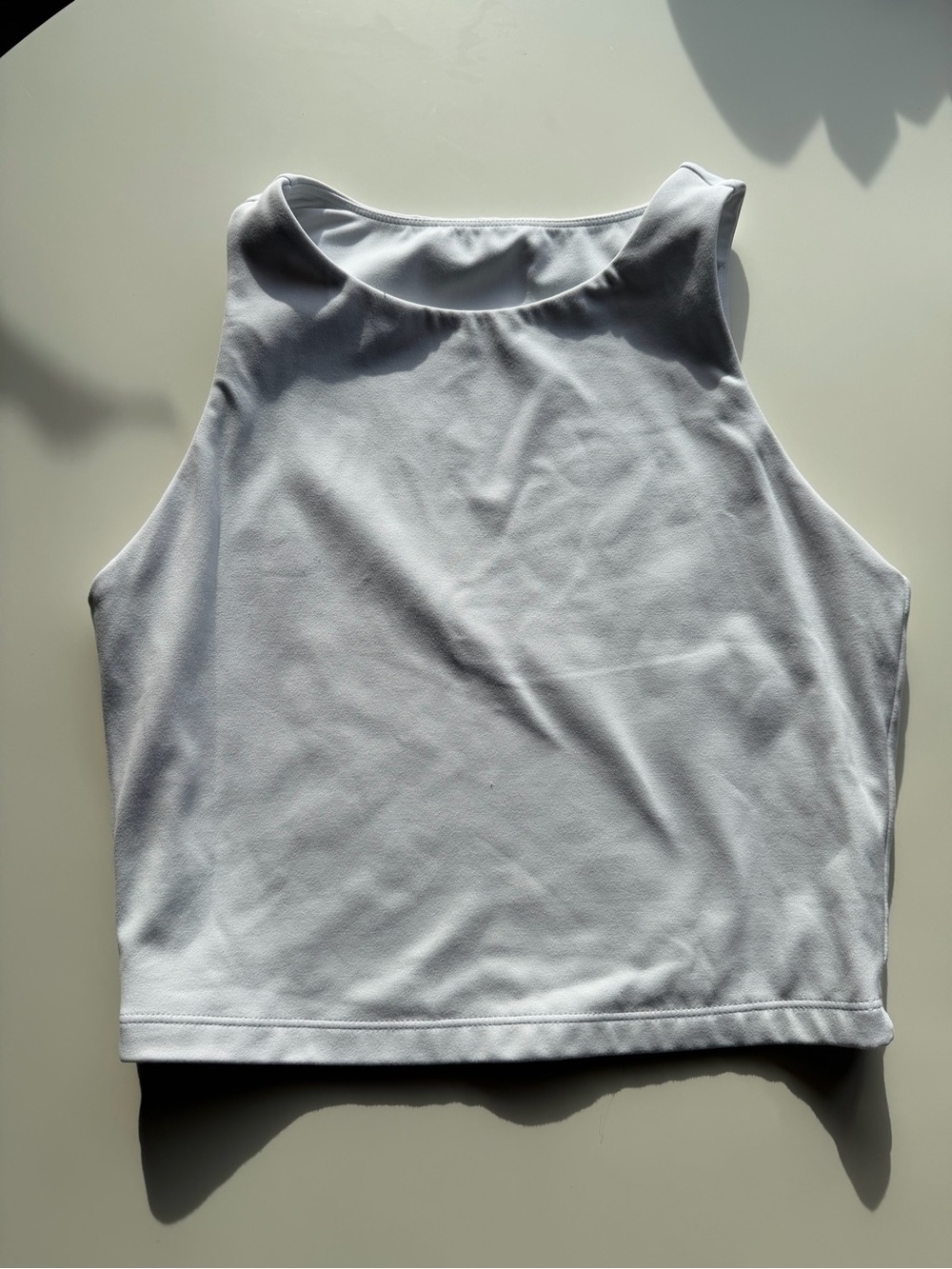 CRZ Women's White High-Neck Cropped Tank Top
